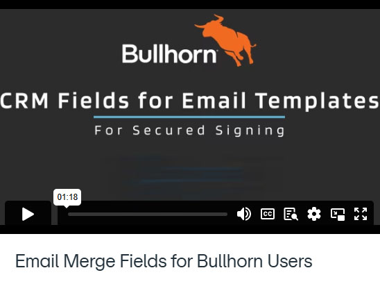 Email Merge Fields for Bullhorn Users